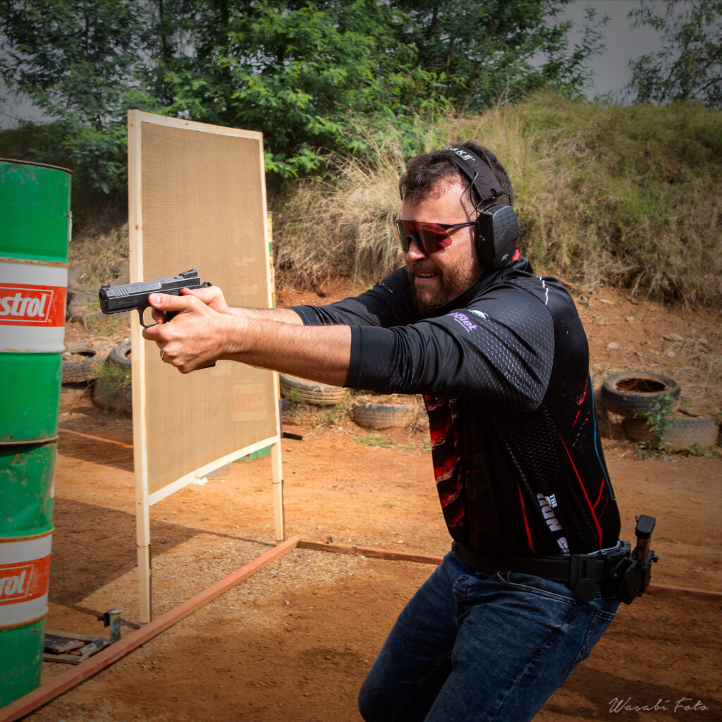 Shield Tactical Club Shooter William in Action with clean eyewear